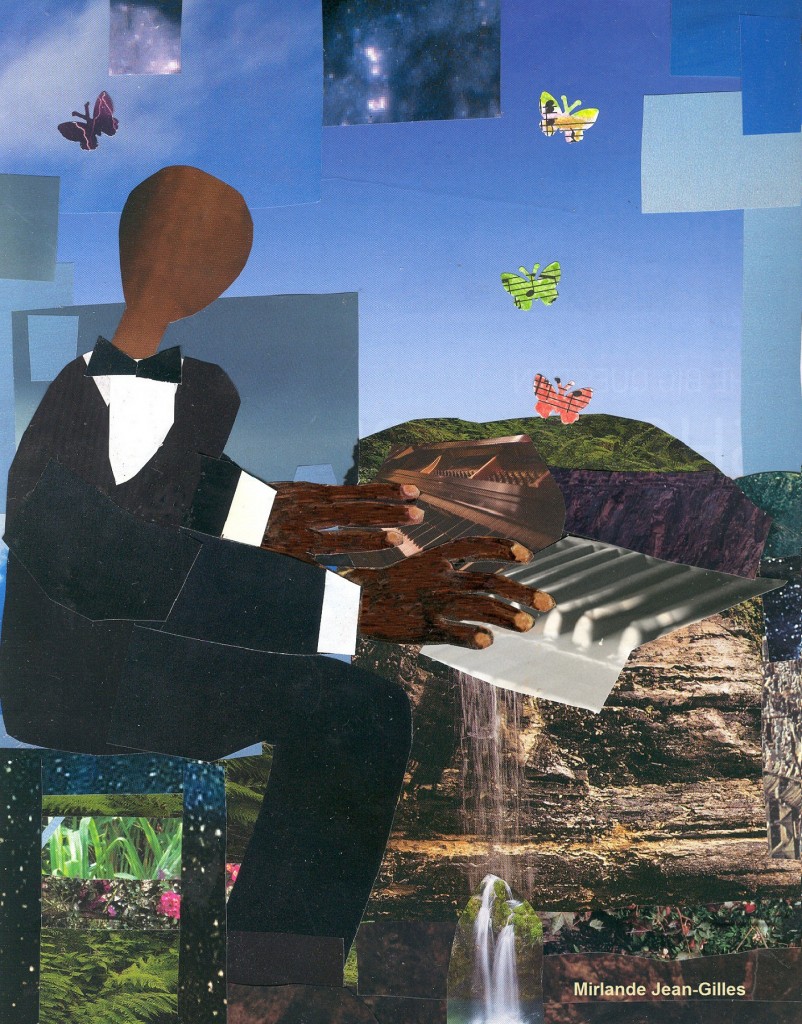 Mirlande Jean-Gilles, "Oscar Peterson," mixed media, 2013